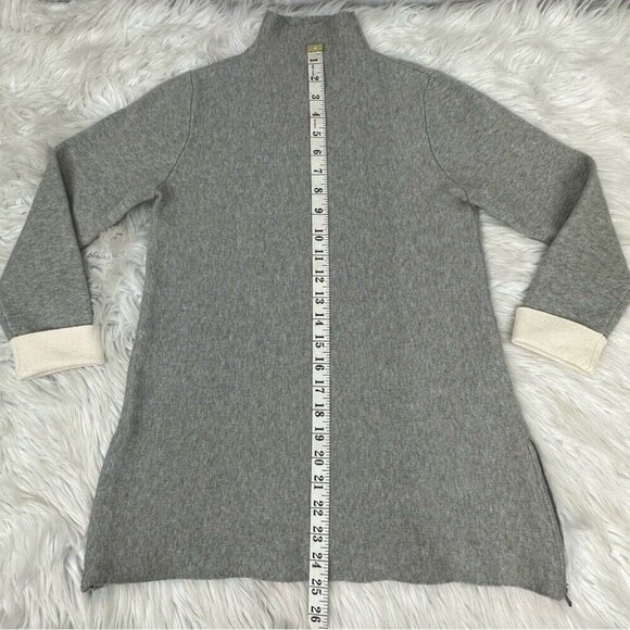 Tahari Women’s Gray Mock Neck 3/4 Sleeve Stretchy Tight Knit Sweater XS/C34 - Picture 9 of 11